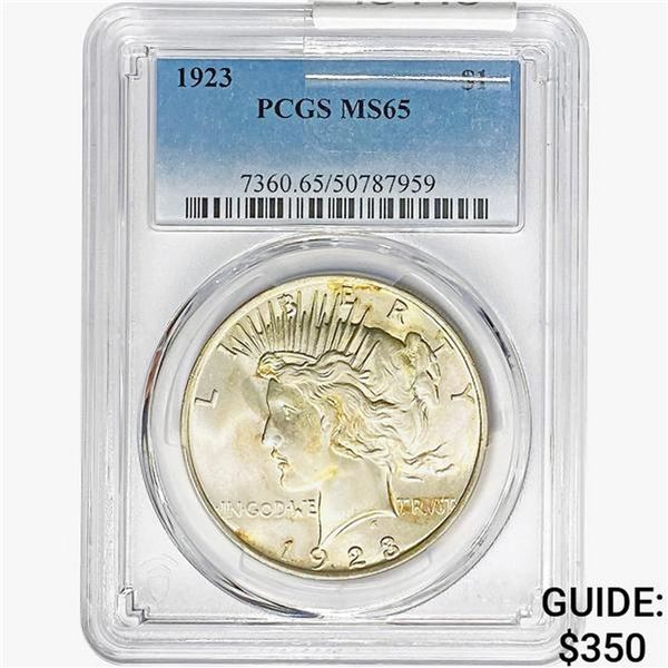 1923 Silver Peace Dollar PCGS MS65