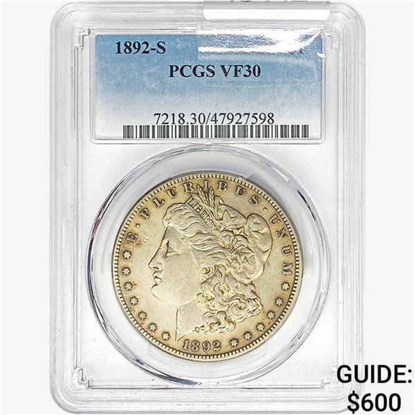 1892-S Morgan Silver Dollar PCGS VF30