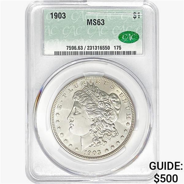 1903 Morgan Silver Dollar CAC MS63