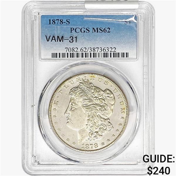1878-S Morgan Silver Dollar PCGS MS62 VAM-31
