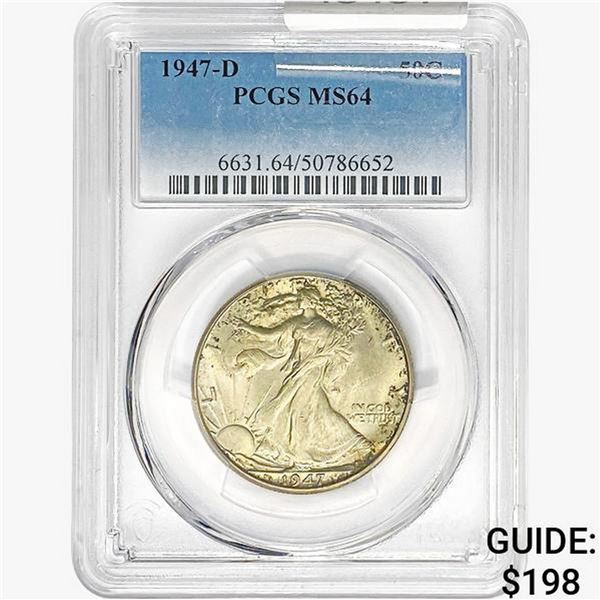 1947-D Walking Liberty Half Dollar PCGS MS64