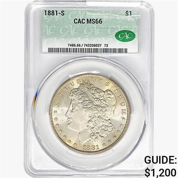 1881-S Morgan Silver Dollar CAC MS66