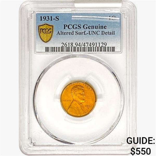 1931-S Wheat Cent PCGS Genuine UNC Detail