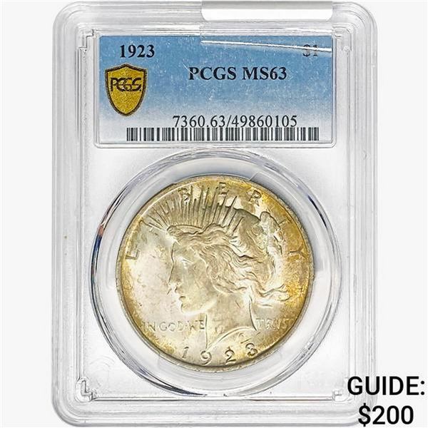 1923 Silver Peace Dollar PCGS MS63