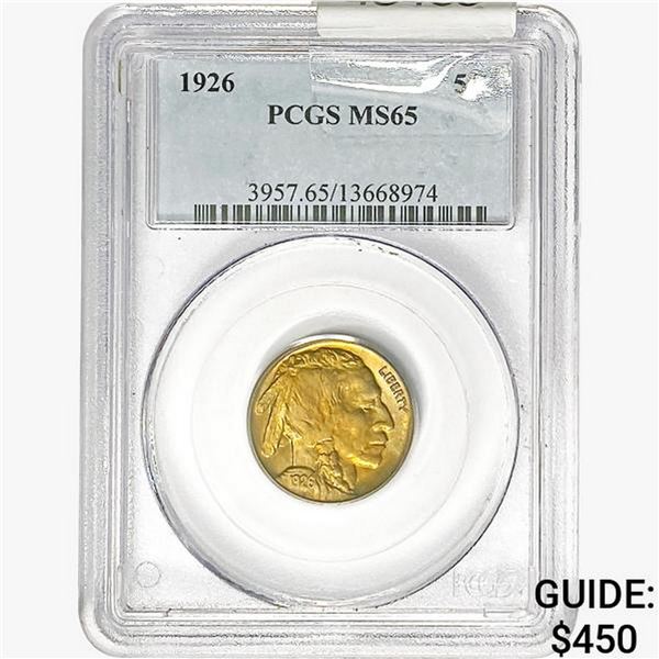 1926 Buffalo Nickel PCGS MS65
