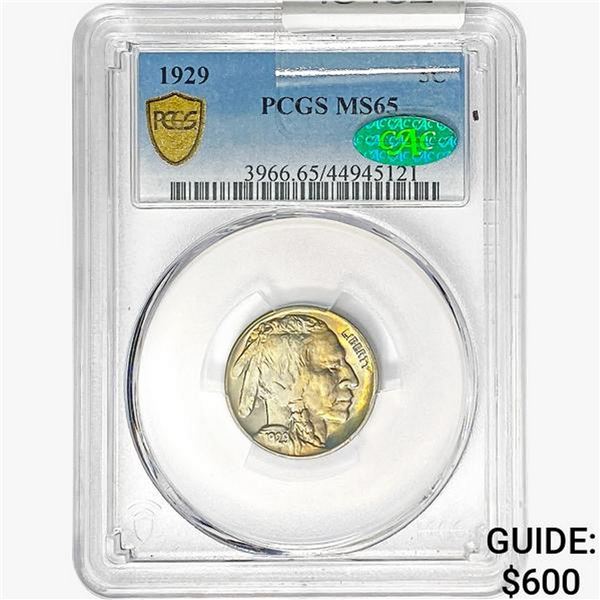 1929 CAC Buffalo Nickel PCGS MS65