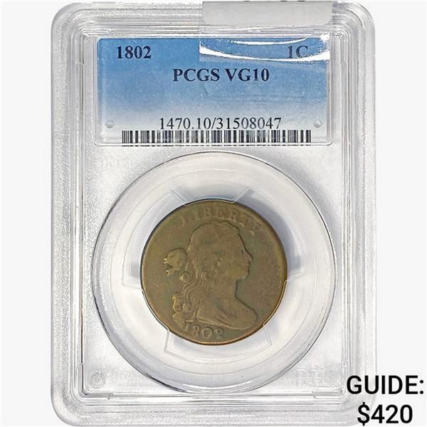 1802 Draped Bust Large Cent PCGS VG10