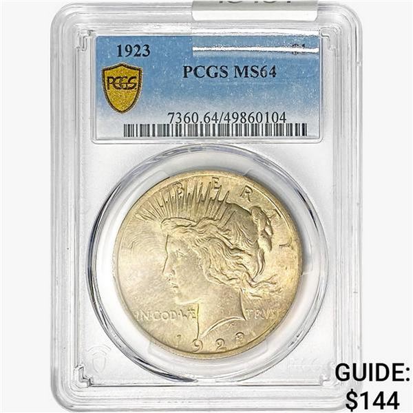 1923 Silver Peace Dollar PCGS MS64