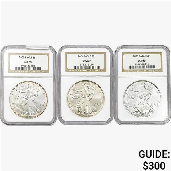 [3]2003-2005 Silver Eagle NGC MS69