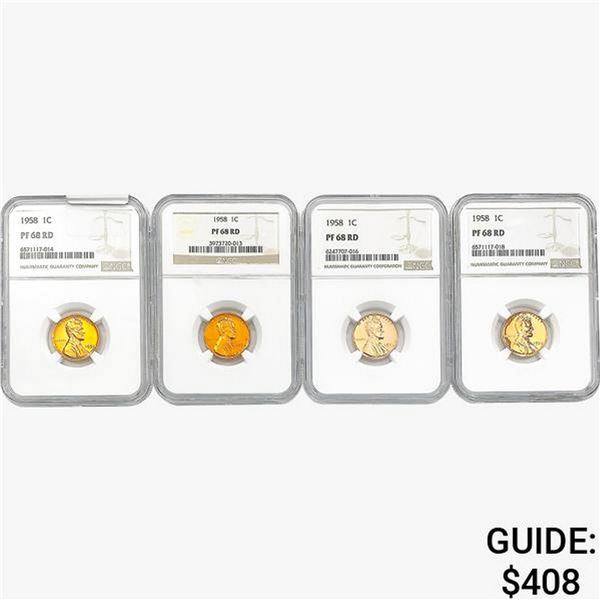 [4]1958 Wheat Cent NGC PF68 RD