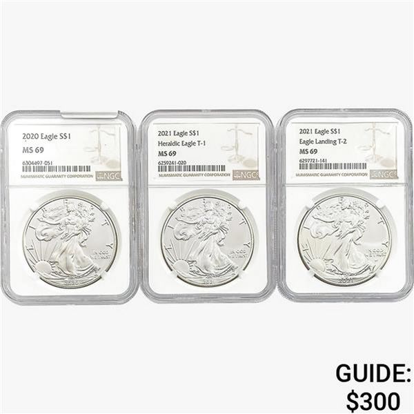 [3]2020-2021 Silver Eagle NGC MS69