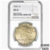 Image 1 : 1934 Silver Peace Dollar NGC MS61