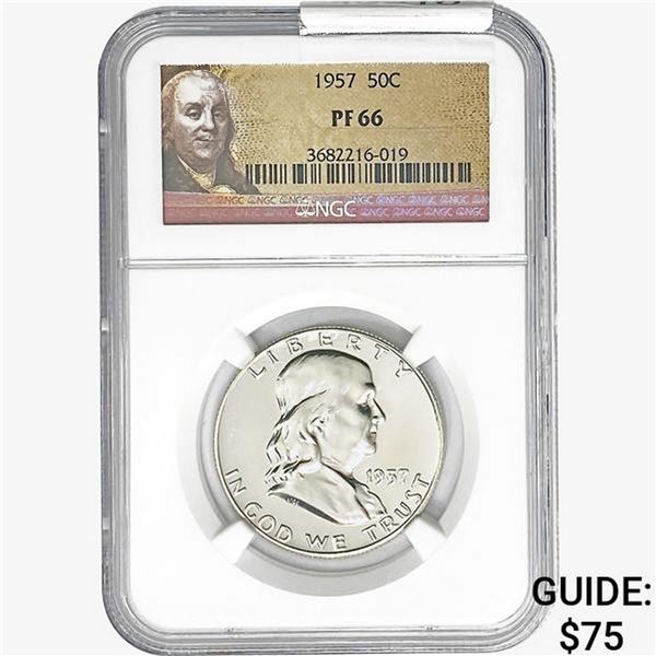 1957 Franklin Half Dollar NGC PF66