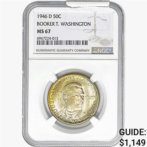 1946-D Booker T Half Dollar NGC MS67