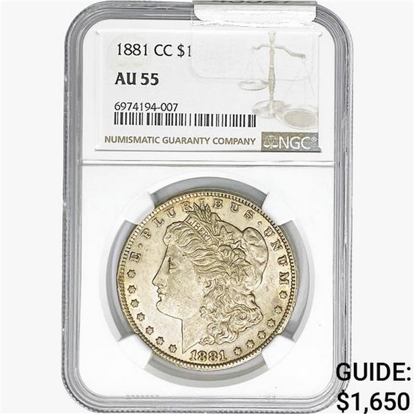 1881-CC Morgan Silver Dollar NGC AU55