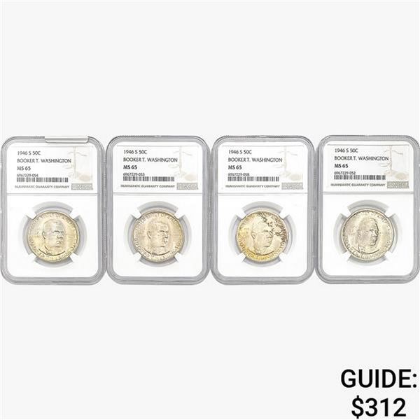 [4]1946-S Booker T Half Dollar NGC MS65