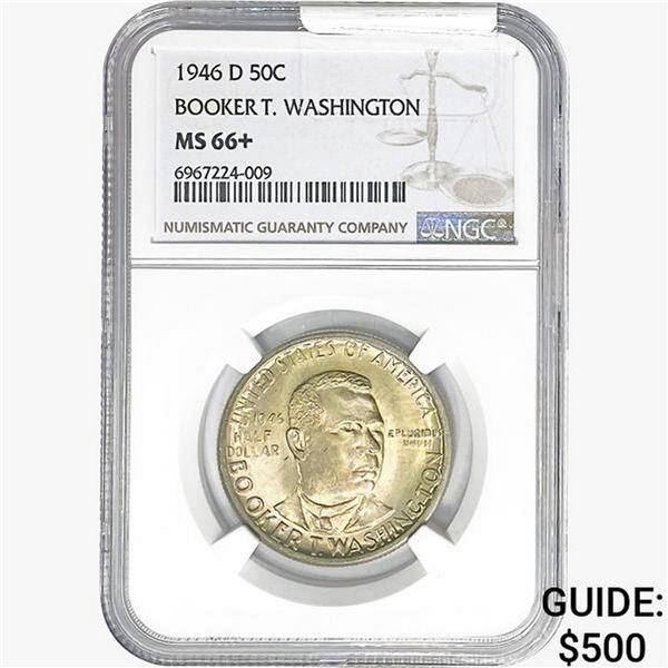 1946-D Booker T Half Dollar NGC MS66+