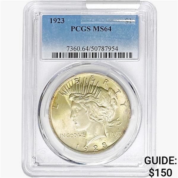 1923 Silver Peace Dollar PCGS MS64