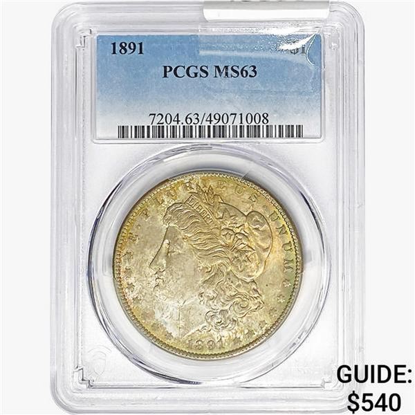 1891 Morgan Silver Dollar PCGS MS63