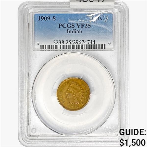 1909-S Indian Head Cent PCGS VF25