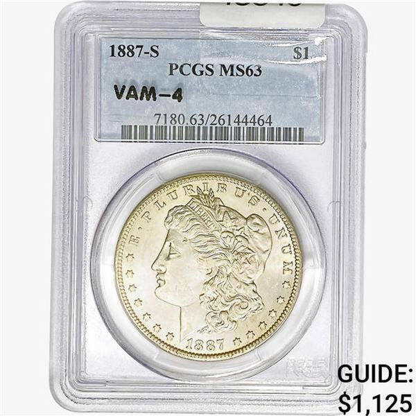 1887-S Morgan Silver Dollar PCGS MS63 VAM-4