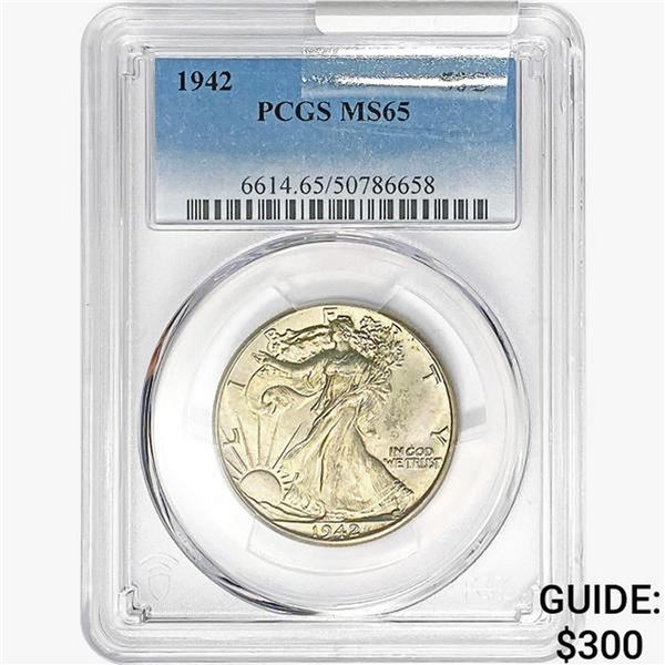 1942 Walking Liberty Half Dollar PCGS MS65