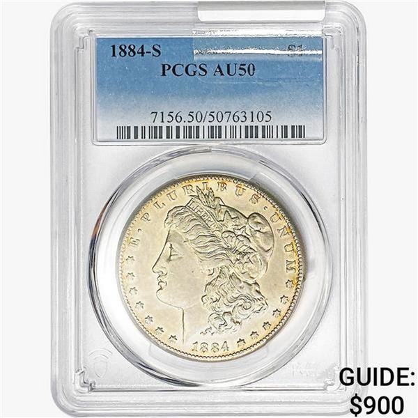 1884-S Morgan Silver Dollar PCGS AU50