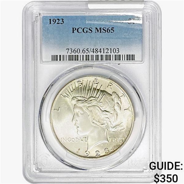 1923 Silver Peace Dollar PCGS MS65