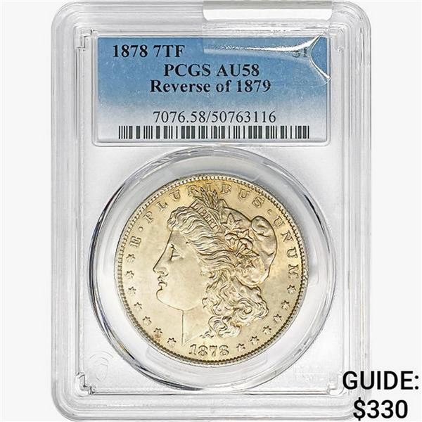 1878 REV79 Morgan Silver Dollar PCGS AU58