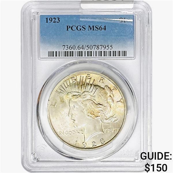 1923 Silver Peace Dollar PCGS MS64