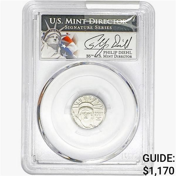 2007-W 1/10oz Platinum $10 Liberty PCGS SP69 Burnished