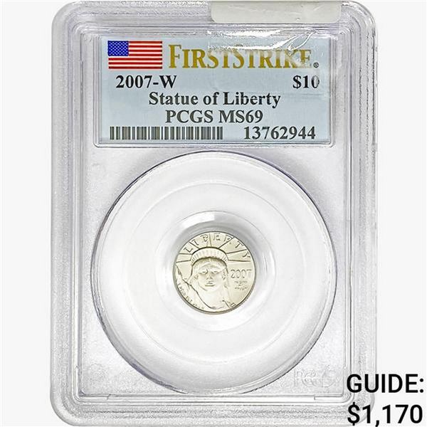 2007-W 1/10oz Platinum $10 Liberty PCGS MS69