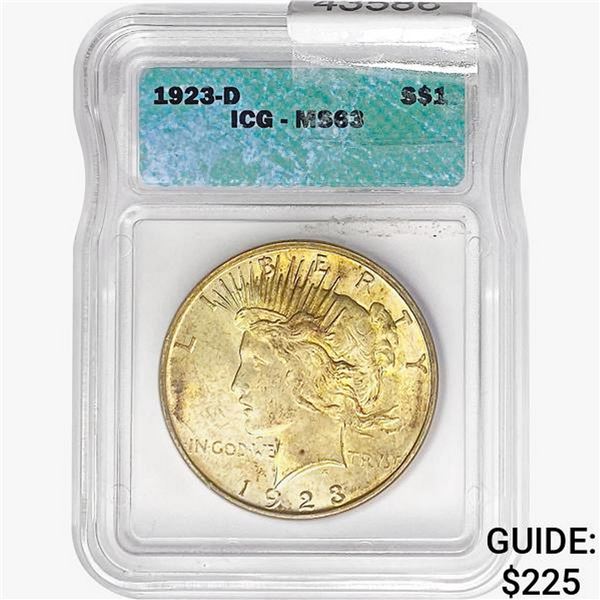 1923-D Silver Peace Dollar ICG MS63