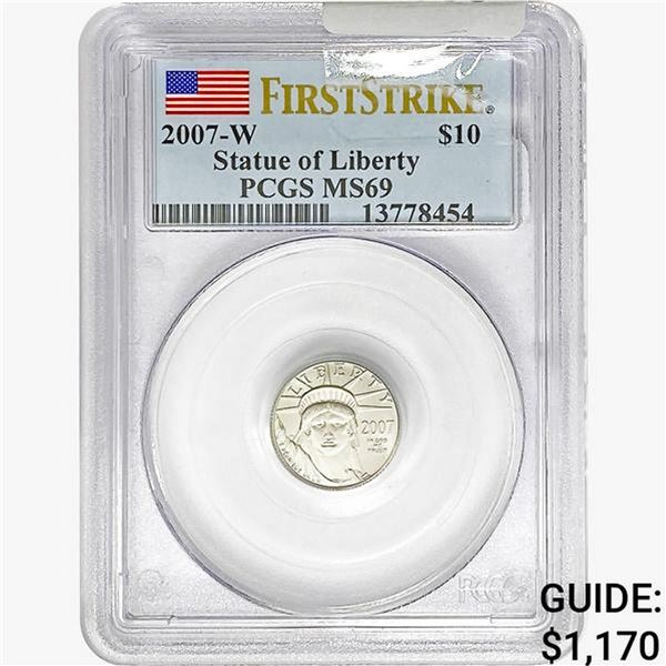 2007-W 1/10oz Platinum $10 Liberty PCGS MS69