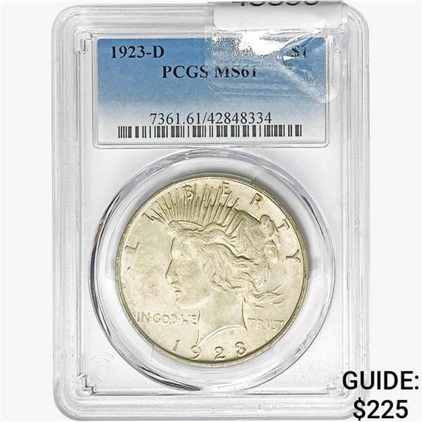 1923-D Silver Peace Dollar PCGS MS61