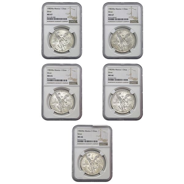 1983-1985 [5] Mexico 1 Onza Libertad  NGC MS65-67