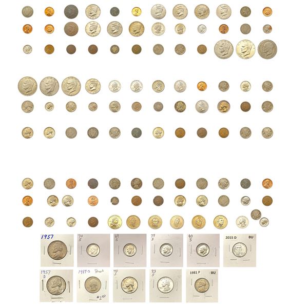 1838-2012 Vareied US Coinage Collection [130 Coins]