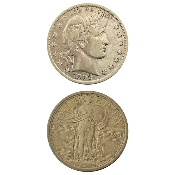 [2]1917 & 1902 Standing Liberty 25C/Barber 50C