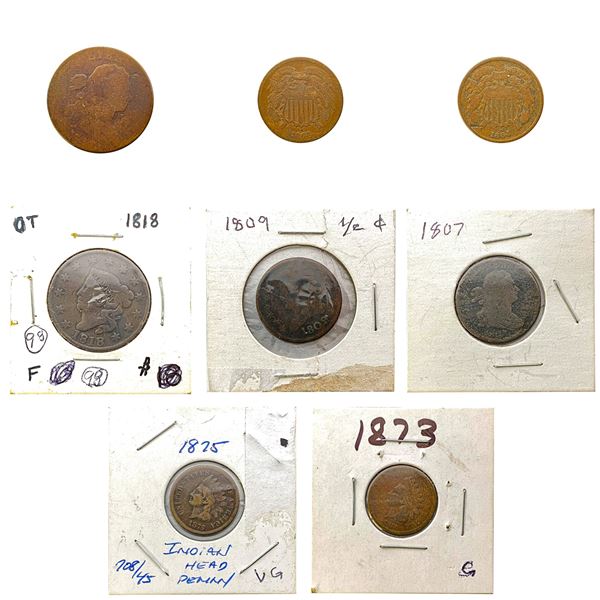 1798-1875 [8] U.S. Copper Type Lot