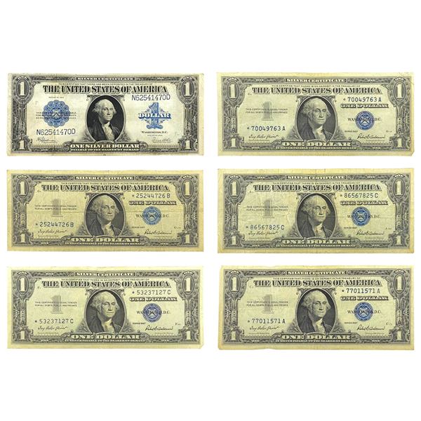 1923-1957 [6] Silver Cert / Horse Blanket $1 Note Lot
