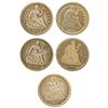 Image 1 : 1843-1877 [5] Seated Dime/Half Dime Lot