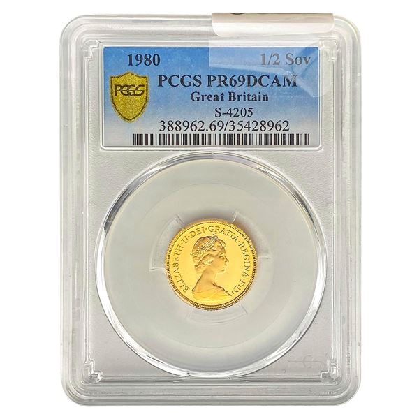 1980 Great Britain 1/2 Sov. PCGS PR69 DCAM