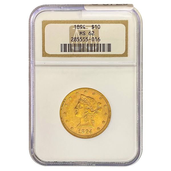 1894 $10 Gold Eagle NGC MS62