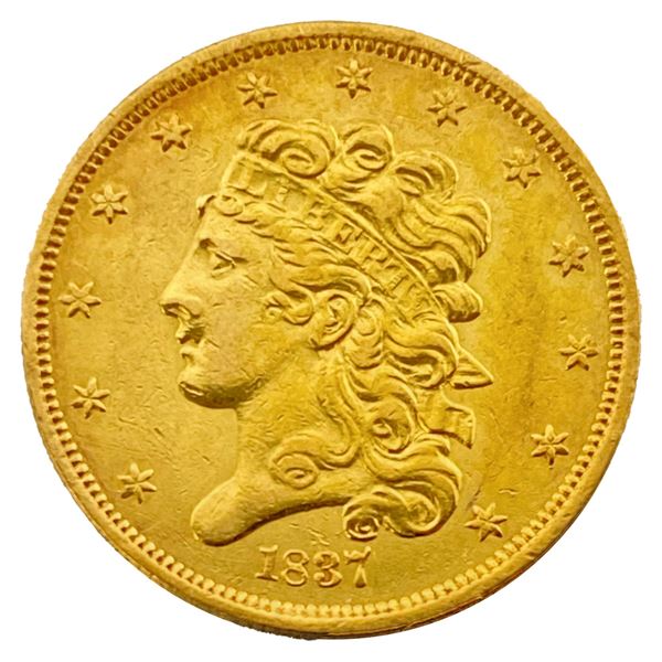1837 $5 Gold Half Eagle