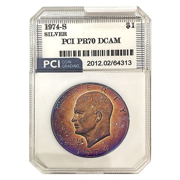 1974-S Eisenhower Silver Dollar PCI PR70 DCAM