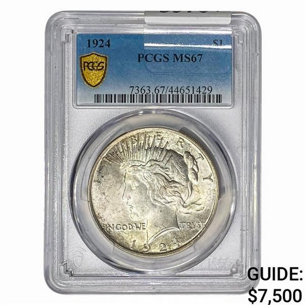 1924 Morgan Silver Dollar PCGS MS67