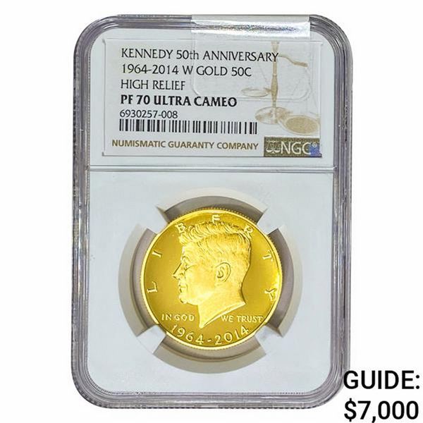 2014 3/4oz Gold Kennedy Half Dollar NGC PF70 UC HR