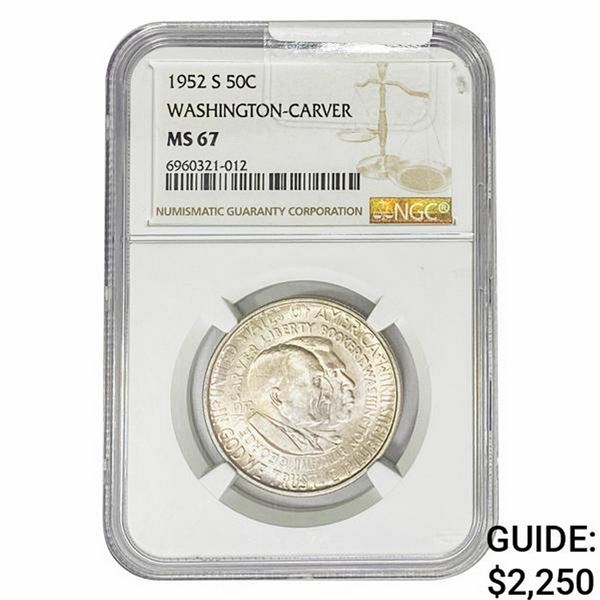 1952-S Washington Carver Half Dollar NGC MS67