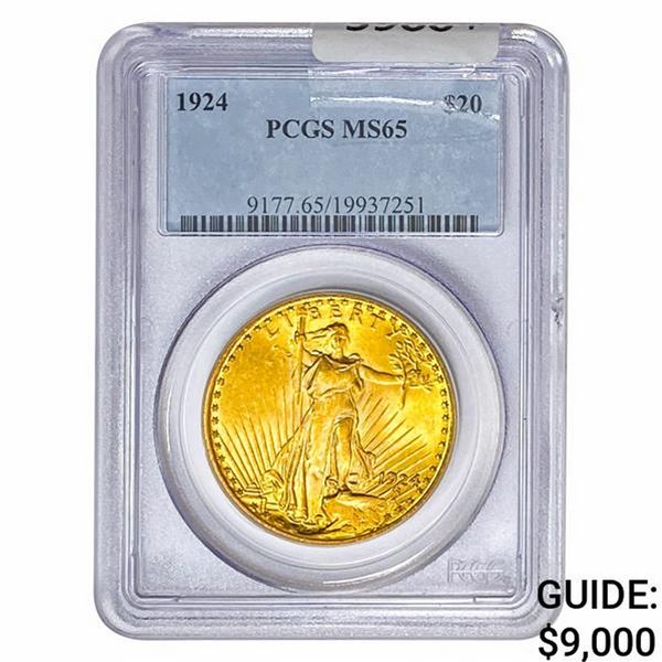 1924 $20 Gold Double Eagle PCGS MS65