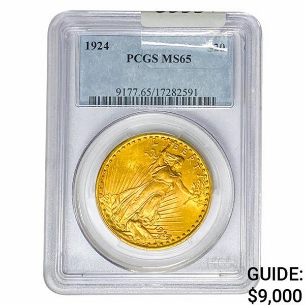 1924 $20 Gold Double Eagle PCGS MS65